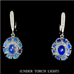 Natural Firing Rainbow Ethopian Opal Earrings