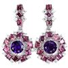 Image 1 : NATURAL AMETHYST, RHODOLITE GARNET Earrings
