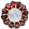 Image 1 : NATURAL GARNET & WHITE CZ 27 Cts Ring