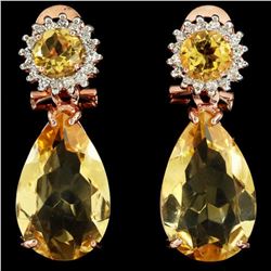 NATURAL ORANGISH YELLOW CITRINE Earrings