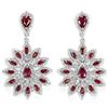 Image 1 : Natural RED RUBY PEAR-MARQUISE Earrings