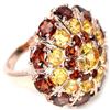 Image 2 : NATURAL DARK ORANGE RED GARNET & CITRINE Ring