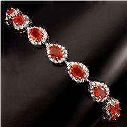 Natural op Rich Orange Fire Opal Bracelet