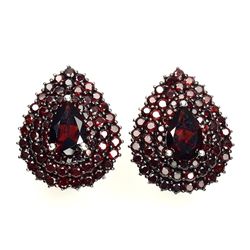 Natural Black Red Mozambique Garnet Earrings