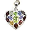 Image 1 : Natural Peridot Sapphire Tanzanite Heart Pendant
