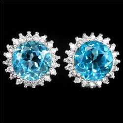 Natural AAA SWISS BLUE TOPAZ Earrings