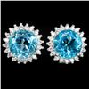 Image 1 : Natural AAA SWISS BLUE TOPAZ Earrings