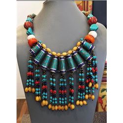 Tibet Natural Stone Tribal Queen Royal Necklace