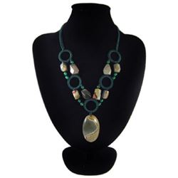 Natural Diamond Polished Stone Hand Made Necklace