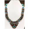 Image 1 : Tibet Hand Made Turquoise & Coral Necklace