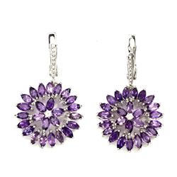 Natural Top Rich Purple Amethyst Earrings