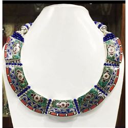 Tibet Hand Made Turquoise, Coral, Lapis Lazuli Necklace