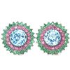 Image 1 : Natural MULTI COLOR TOPAZ RUBY & EMERALD Earrings