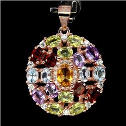 Natural Citrine Amethyst Garnet Peridot Topaz Pendant