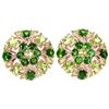 Image 1 : NATURAL GREEN CHROME DIOPSIDE & PERIDOT  Earrings