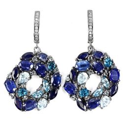 Natural TOPAZ SAPPHIRE KYANITE Earrings