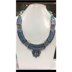 Tibet Hand Made Turquoise, Coral, Lapis Lazuli Necklace
