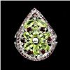 Image 1 : Natural Top Rich Green Peridot Rhodolite Garnet Ring
