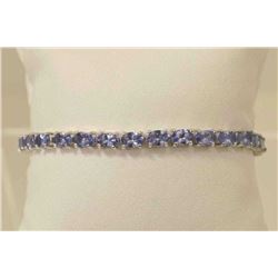NATURAL 10 CT GEM WT TANZANITE TENNIS BRACELET