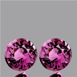 Natural Sparkling Raspberry Pink Burma Spinel Pair 6 MM