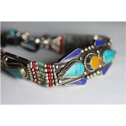 Tibet Amber Turquoise Lapiz Lazuli & Coral Bracelet