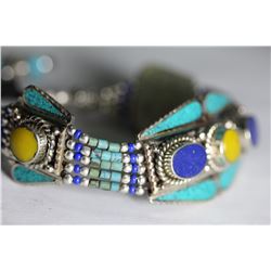Tibet Amber Turquoise Lapiz Lazuli Bracelet
