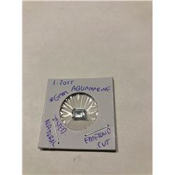 1.20 carat Aquamarine emerald cut tested natural gem