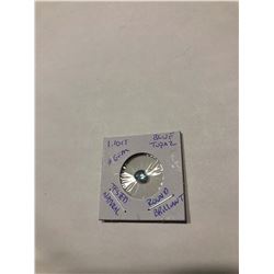 1.10 carat Blue Topaz round brilliantl cut tested natural