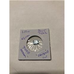 1.12 carat Blue Topaz emerald cut tested natural
