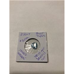 1.25 carat  Blue Topaz trilliant princess cut tested natural