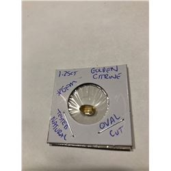 1.25 carat Golden Citrine oval cut tested natural