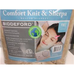 New FULL Heated Blanket comfort knit & sherpa Machine wash & dry