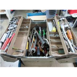 Metal Toolbox Full of Assorted Tools / no shipping on this item