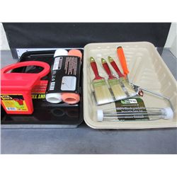 New Painting Bundle / 2 trays/3 brushes/roller handle/2 rollers/can holster