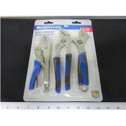 New MasterCraft 3 piece Pliers& Wrench Set / 1 Crescent Wrenches / 1