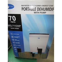 Whynter 70pints Portable De Humidifier with Pump / model-RPD-711DWP