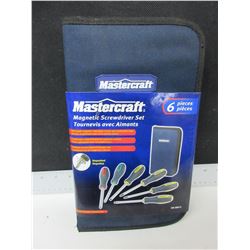New MasterCraft Magnetic Screwdriver set 6 piece full size with case