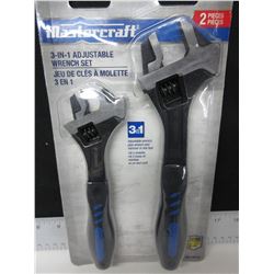 New MasterCraft 3 in 1 Adjustable Wrench set 2 piece