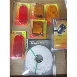 flat of New Trailer Lights 7 way Connector and Wire