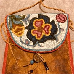 Blackfoot Pouch Trade Beads Military Button