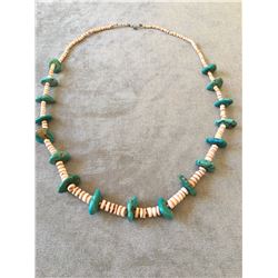 Vintage Turquoise Necklace Nugget with Shell