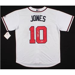 CHIPPER JONES SIGNED ATLANTA BRAVES BASEBALL JERSEY ( BECKETT COA)