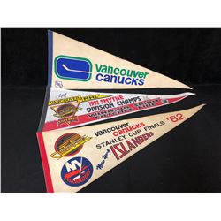 VINTAGE VANCOUVER CANUCKS HOCKEY PENANTS LOT