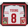 Image 1 : CUSTOM FRAMED STEVE YOUNG SIGNED 49ERS JERSEY (JSA COA)