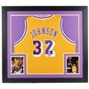 Image 1 : CUSTOM FRAMED SIGNED MAGIC JOHNSON LA LAKERS JERSEY (JSA COA)