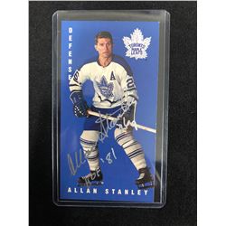 ALAN STANLEY AUTOGRAPHED TALL BOY HOCKEY CARD