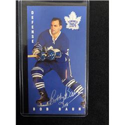 BOB BAUN AUTOGRAPHED TALL BOY HOCKEY CARD