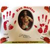 Image 1 : KEN NORTON SIGNED 11 X 14 PRINT WITH LIVE HAND PRINTS ( JSA COA)