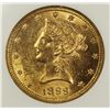 Image 2 : 1899 $10 GOLD LIBERTY NGC MS 61