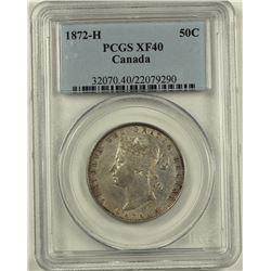 1872-H CANADA HALF DOLLAR PCGS XF 40